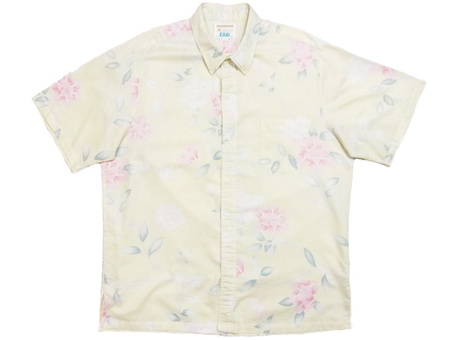 Blu4074 Kahala カハラ Hrhのピンクの和風花柄クラシカル シルケットxl アロハシャツ 着る蔵 Com